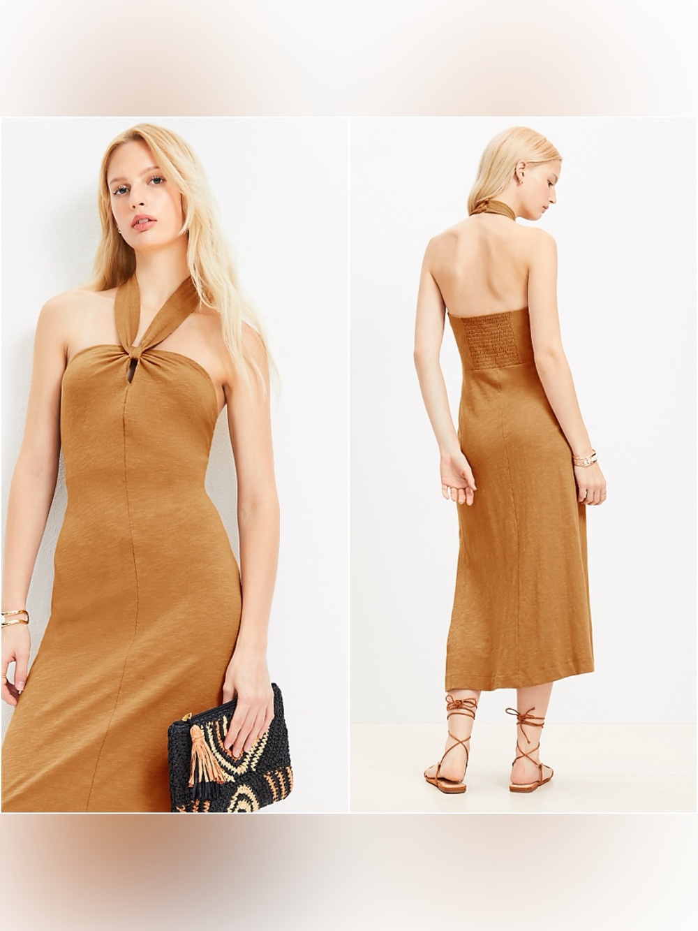 NWT Loft Knotted Keyhole Dress 100% Cotton XSP